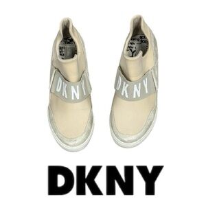 DKNY Kids Cream and Silver Sneakers